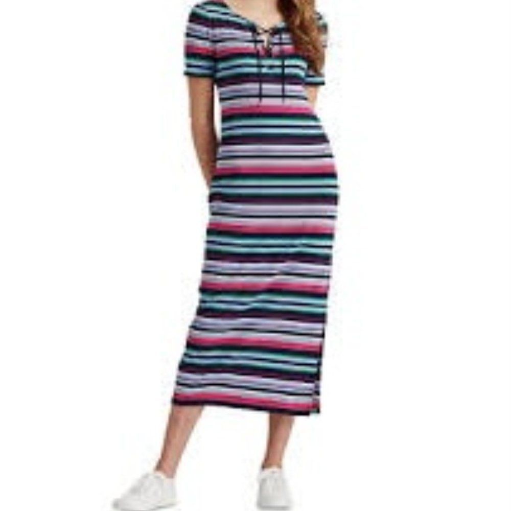 Lauren Ralph Lauren French Navy midi striped, size L